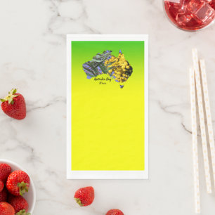 Edit Text Australia Day Gum Leaf Wattle Paper Guest Towels