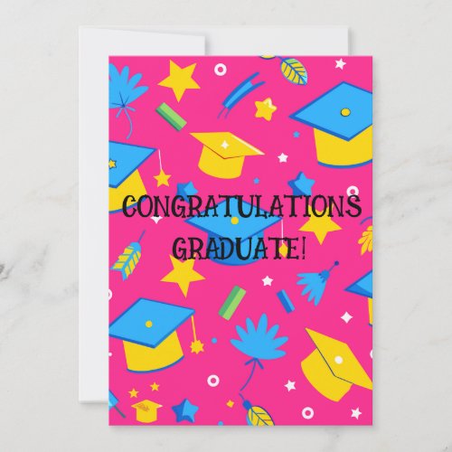Edit Text Congratulations Graduate Pink Blue Card