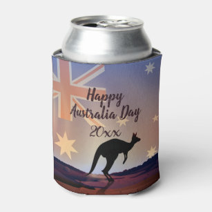 Edit Text Flag Kangaroo Australia Day Can Cooler