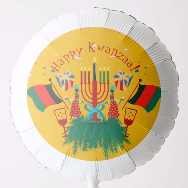 Edit Text Matching Kwanzaa Party Large Balloon (Front)