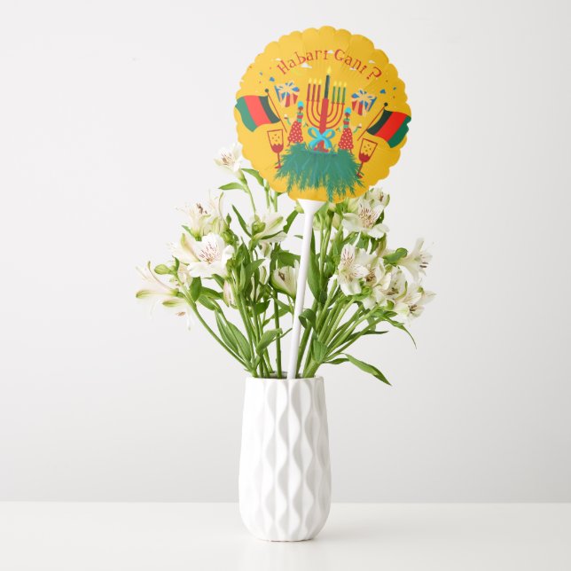 Edit Text Matching Kwanzaa Party Medium Balloon (Vase)