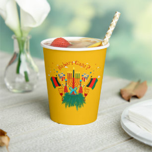 Edit Text Matching Kwanzaa Party Paper Cups