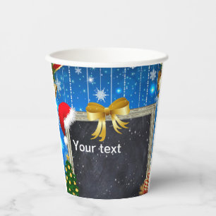 Edit text Merry Christmas paper cups