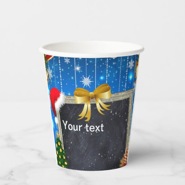 Edit text Merry Christmas paper cups (Front)