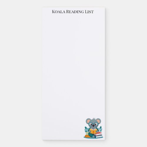 Edit Text Name Koala Reading or Grocery List Magnetic Notepad
