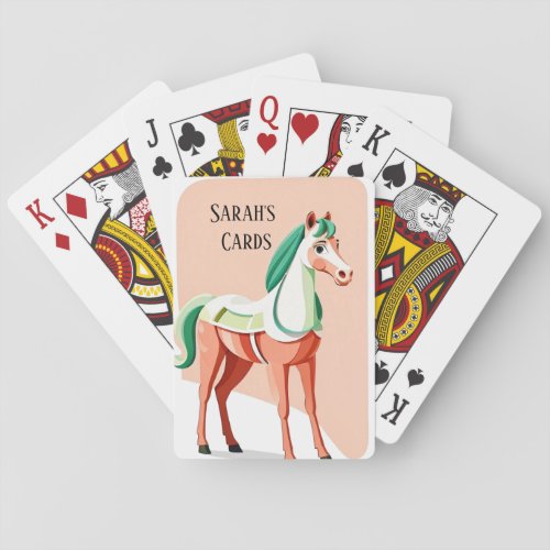 Edit Text Name Pony Boho Colors Personalize Playing Cards
