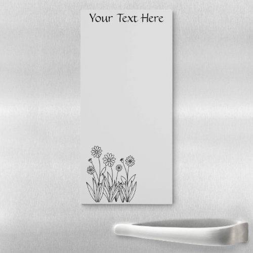 Edit Text Shopping List Reminders Simple Floral Magnetic Notepad