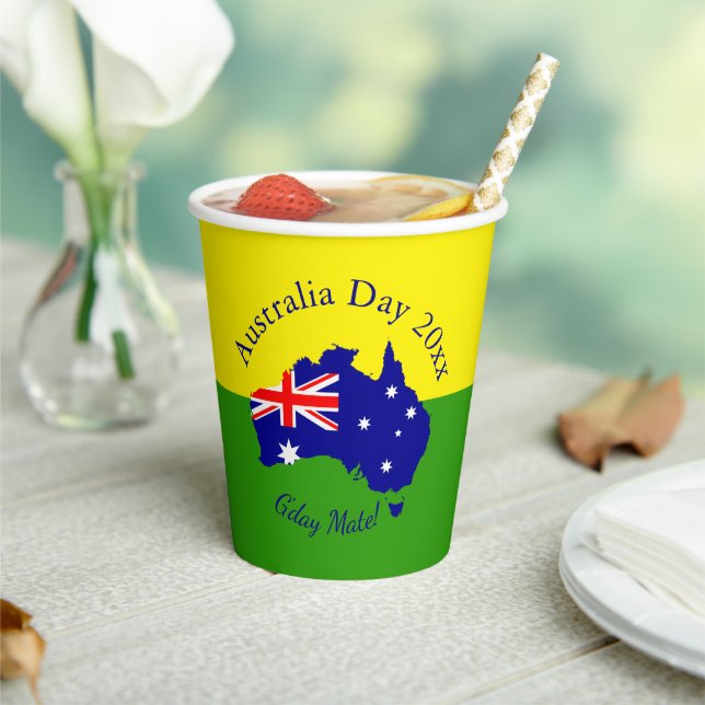 Edit Text Year Matching Australia Day   Paper Cups (Insitu)