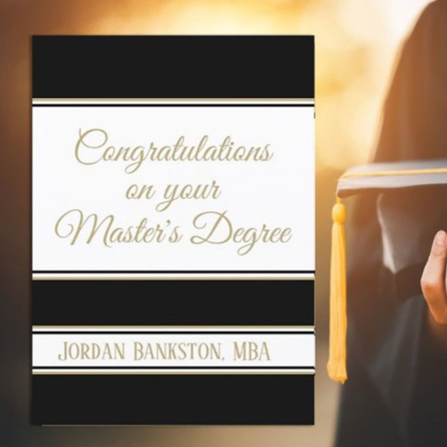 Edit the Initials! Master's degree Graduation card (Creator Uploaded)