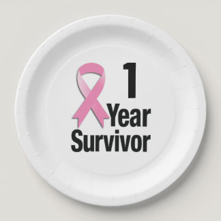 Edit-the-Year Breast Cancer - 1 yr Paper Plates