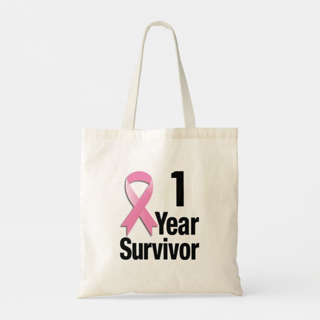 Edit-the-Year Breast Cancer - 1 yr Tote Bag (Back)