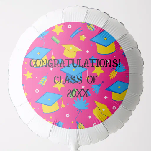 Edit Year and Text Graduation Class of Pink Balloon