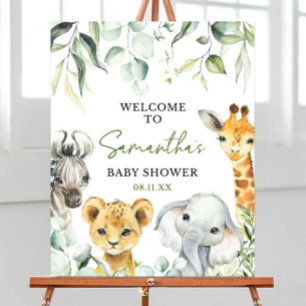 Editabl A Little Wild One Baby Shower Welcome Sign