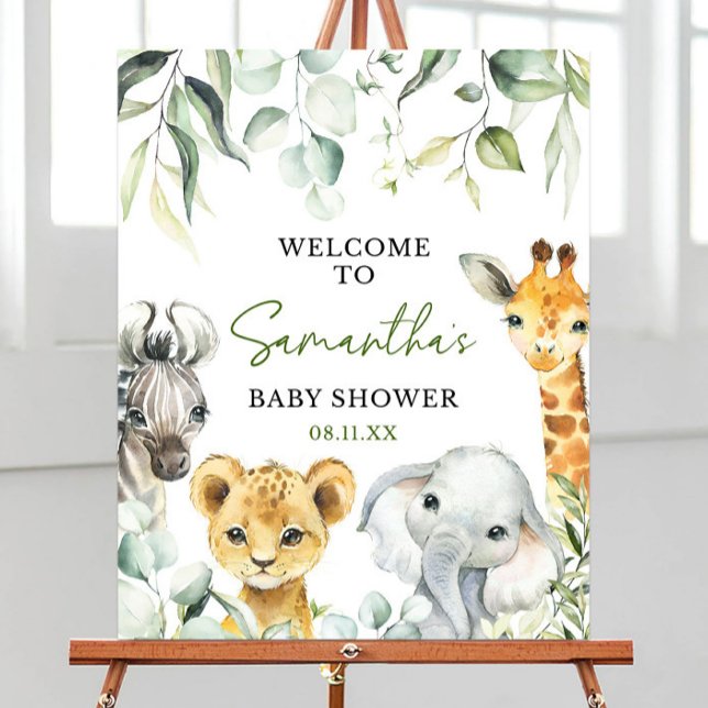 Editabl A Little Wild One Baby Shower Welcome Sign (Creator Uploaded)