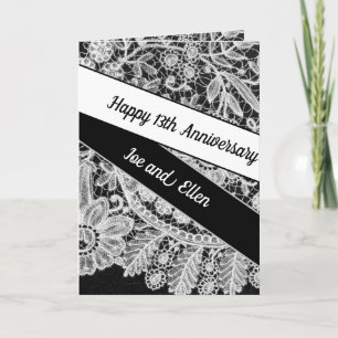 Editable 13th Wedding Anniversary, Card