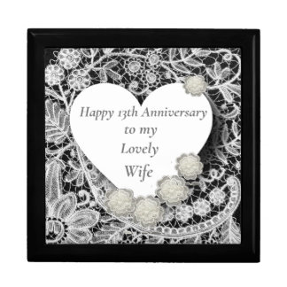 Editable 13th Wedding Anniversary, Lace Gift Box