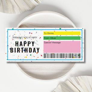 Editable 1st 10th 20th 30th 40th Birthday Ticket Invitation