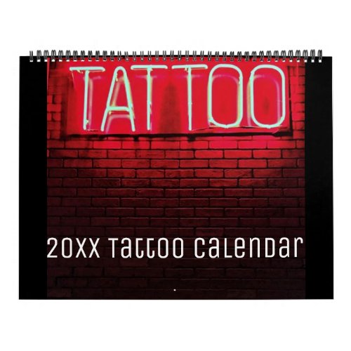 Editable 20xx Tattoo Calendar
