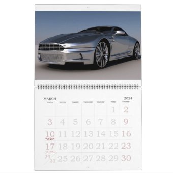 Editable 20xx The Car Calendar | Zazzle