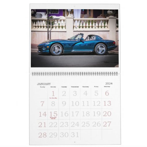 Editable 20xx The Car Calendar | Zazzle