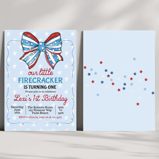 EDITABLE 4th of July 1st Birthday Invitation Patri (Creator Uploaded)