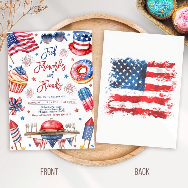 Editable 4th of July BBQ Invitation Template, 4th  (Creator Uploaded)