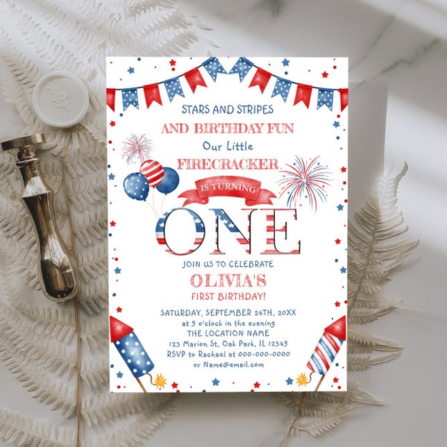 EDITABLE 4th of July First Birthday Invitation (Creator Uploaded)