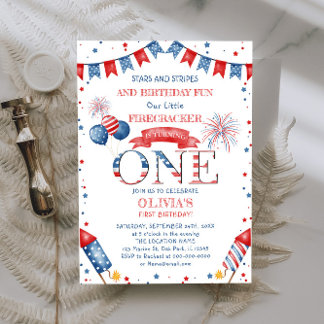 EDITABLE 4th of July First Birthday Invitation
