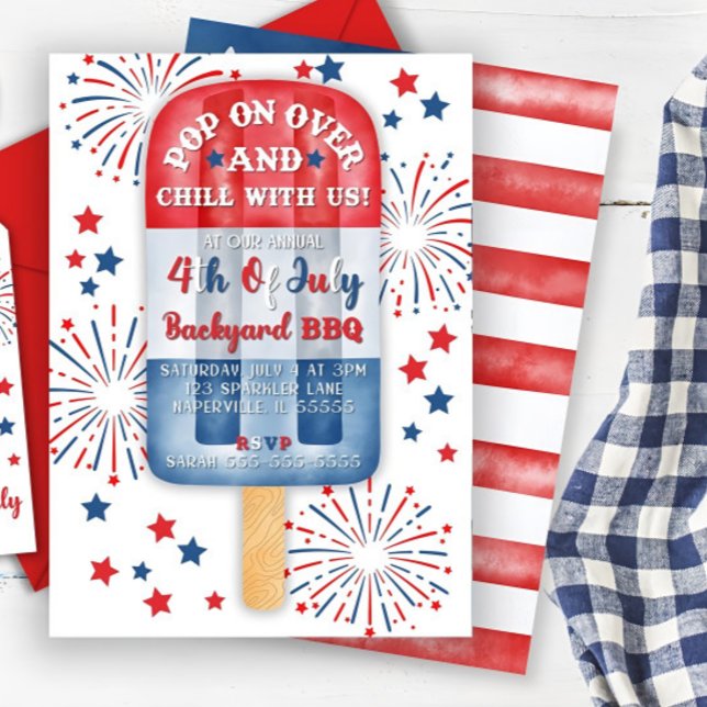 Editable 4th of July Party Fourth of July BBQ Invitation (Creator Uploaded)