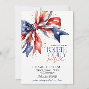 Editable 4th of July Party Invitation With Red Whi