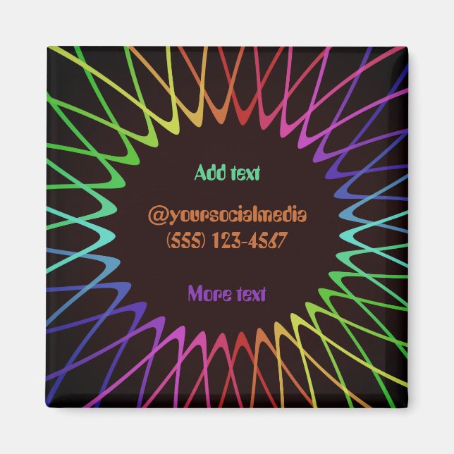 Editable 70s Retro Hippie Psychedelic Magnet (Front)