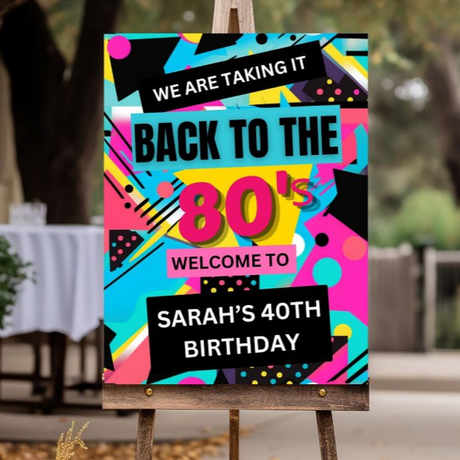Editable 80s Party Welcome Sign, Back to the 80s,  Foam Board (Creator Uploaded)