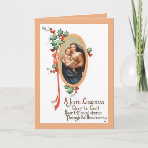 Editable A Joyful Christmas Glory to God Holiday Card