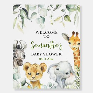 Editable A Little Wild One Baby Shower Welcome Sig Foam Board
