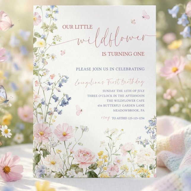 Editable A Little Wildflower Baby Shower Invitatio Invitation (Creator Uploaded)
