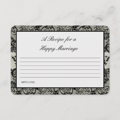 Editable a recipe for a happy marriage card