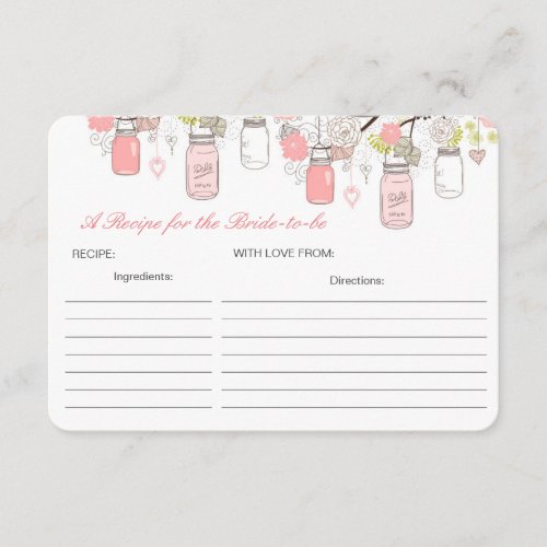 Editable A Recipe for the Bride_to_be Card