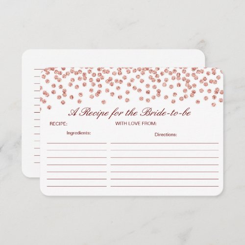 Editable A Recipe for the Bride_to_be Card