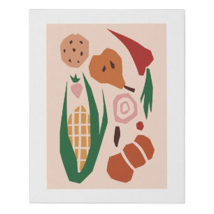 Editable Abstract Kitchen Food Art Faux Canvas Print