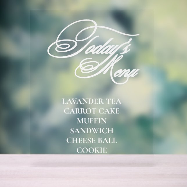 Editable acrylic food menu sign (Neutral)