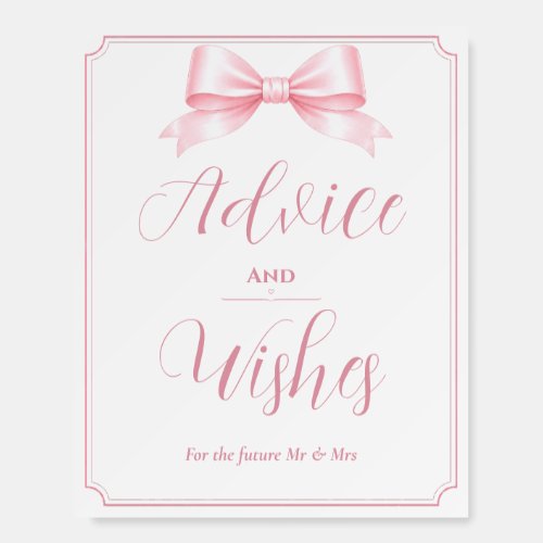 Editable Advice & Wishes Pink Bridal Shower Sign