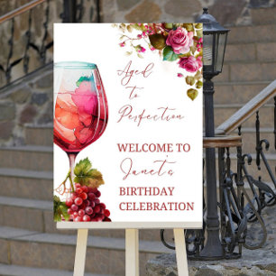 Editable Aged to Perfection Birthday Welcome Sign