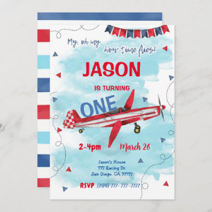 Editable Airplane Invitation