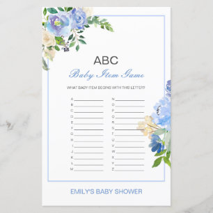 Editable Alphabet Baby Item Baby Shower Game