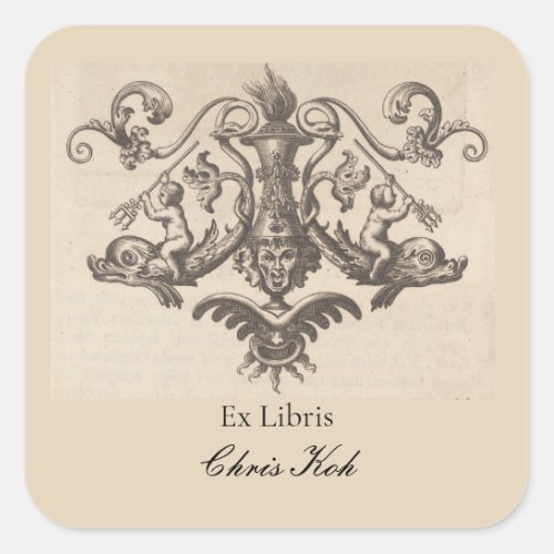 Editable Angels With Tridents Bookplate