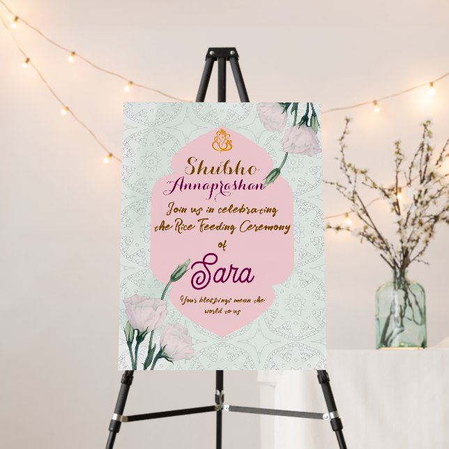 Editable Annaprashan Ceremony Welcome Poster (In Situ (Stand))