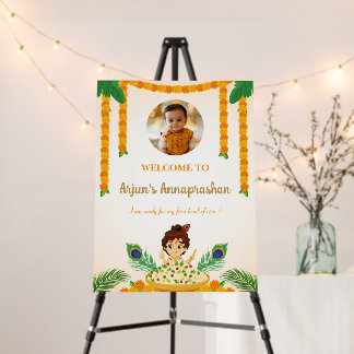 Editable Annaprashan Ceremony Welcome Sign