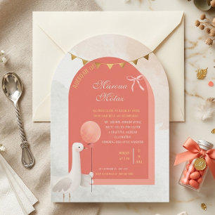 Editable Aqiqah for Baby Girl   Arch Shape Cute Go Invitation