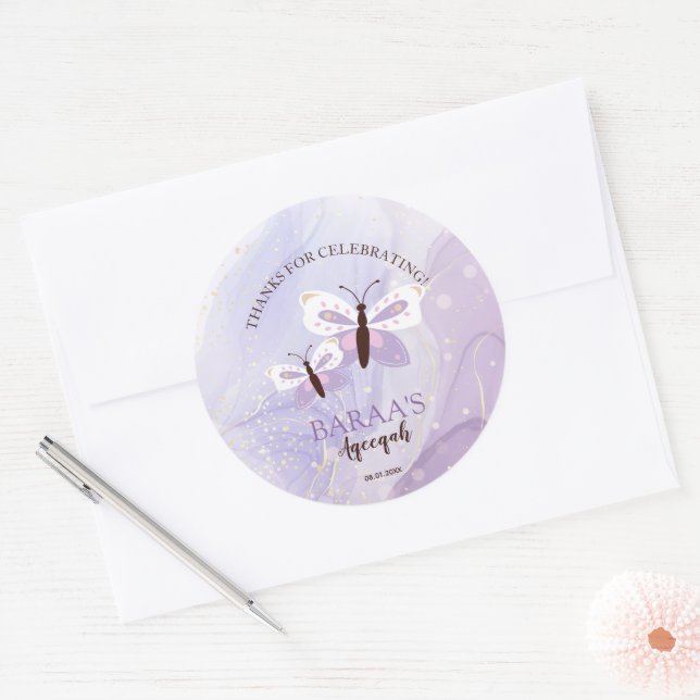 Editable Aqiqah for Baby girl Sticker (Envelope)