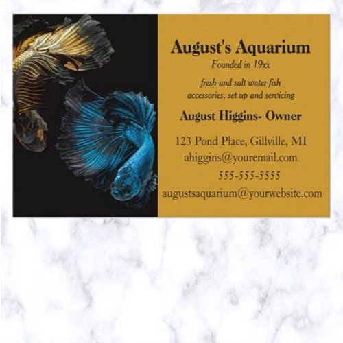 Editable Aquarium Business Card